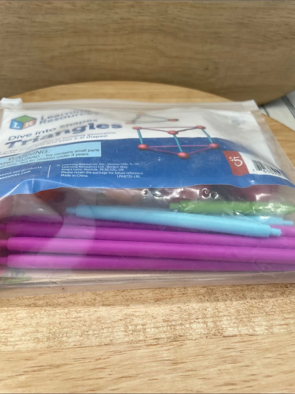 SALE! NWT Learning Resources Dive into Shapes Triangles Kit Orange, Pink, Blue